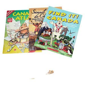 Canada Atlas Find It Lot 3 Books PB Childrens Geography History Travel Puzzles